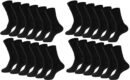 pmw - (Pack of 12 Pairs = 24 Pieces Boys/Girls/Kids/Unisex Pure Cotton Stretchable Black Calf Length School Socks (Free Size)
