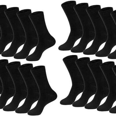 pmw - (Pack of 12 Pairs = 24 Pieces Boys/Girls/Kids/Unisex Pure Cotton Stretchable Black Calf Length School Socks (Free Size)
