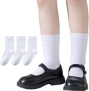 Boys & Girls Calf Length Solid School Socks (Pack of 3 Pairs)