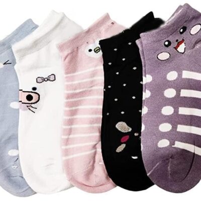 Women's Ankle Socks for Casual & Sports Multicolor Odour Free Fancy Multi design Socks Pack