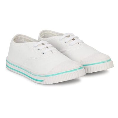 Lightweight White School Shoes for Kids | Comfortable, Durable, Breathable, Lace-Up School Shoes for Boys & Girls | Perfect for School, Formal Wear, and Daily Use