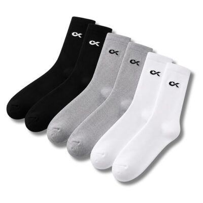 XJARVIS Texas Men's Solid Calf Crew Combed Full Length Cotton Formal Socks, Odour Free & Breathable, Free Size - Ideal for Home, Office Wear (WHITE/GREY/BLACK)