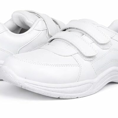 Unisex School Shoes for Boys & Girls | Lightweight Black & White School Shoes | Easy Wear Kids Sports Shoes | Durable & Comfortable Daily School Use