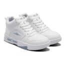 BRUTON Genz Sneakers for Men Lightweight Comfortable Casual Shoes Soft Cushion Insole Lace-Up Footwear- White