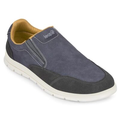 Liberty Leap7x FRINKS-2E Casual Non Lacing Sneakers for Men - Blue & Camel | Suitable for Travel, College, Office | Comfortable Slip-On Casual Shoes | Lightweight Stylish Fashion Footwear for Gents