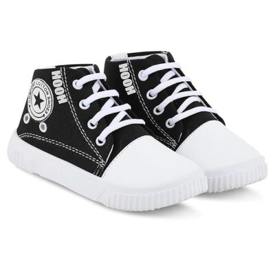 HOOH Kids Unisex Denim Sneakers for Baby Boys and Baby Girls Upto 12 Years (Age vs Size Chart in Images)