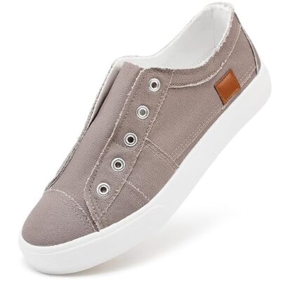 Women's Slip on Shoes Non Slip Fashion Canvas Sneakers Low Top Casual Shoes
