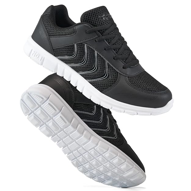 DUOYANGJIASHA Women's Athletic Mesh Breathable Casual Sneakers Lace Up Running Comfort Sports Fashion Tennis Shoes