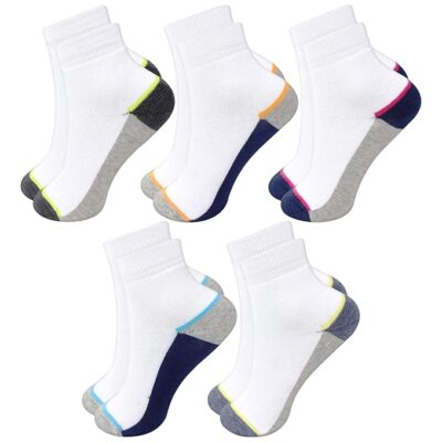 Neska Moda Boys & Girls Pack of 5 Pairs Terry Cotton Ankle Socks (Multicolor) -SK654