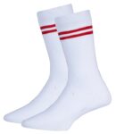 RC. ROYAL CLASS Boys & Girls White Colour With Red Strips Organic Cotton Calf Length School Socks (Pack of 4 Pairs)