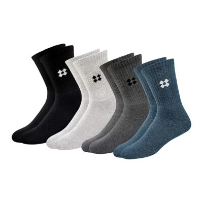 ARKYLE Winter Socks for Men Thick Terry Towel Cushion Socks, Free Size, Pack of 4